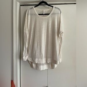 RVCA SHEER CREAM LONG SLEEVE SHIRT SIZE S